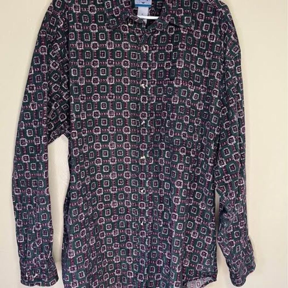 Dark Green Corduroy Shacket Long sleeve Cambridge Classics Mens size XL 90s